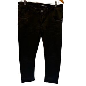 ☀️Vassari Los Angeles Black Moto Jeans Biker Stitch Detail Slim Fit Denim